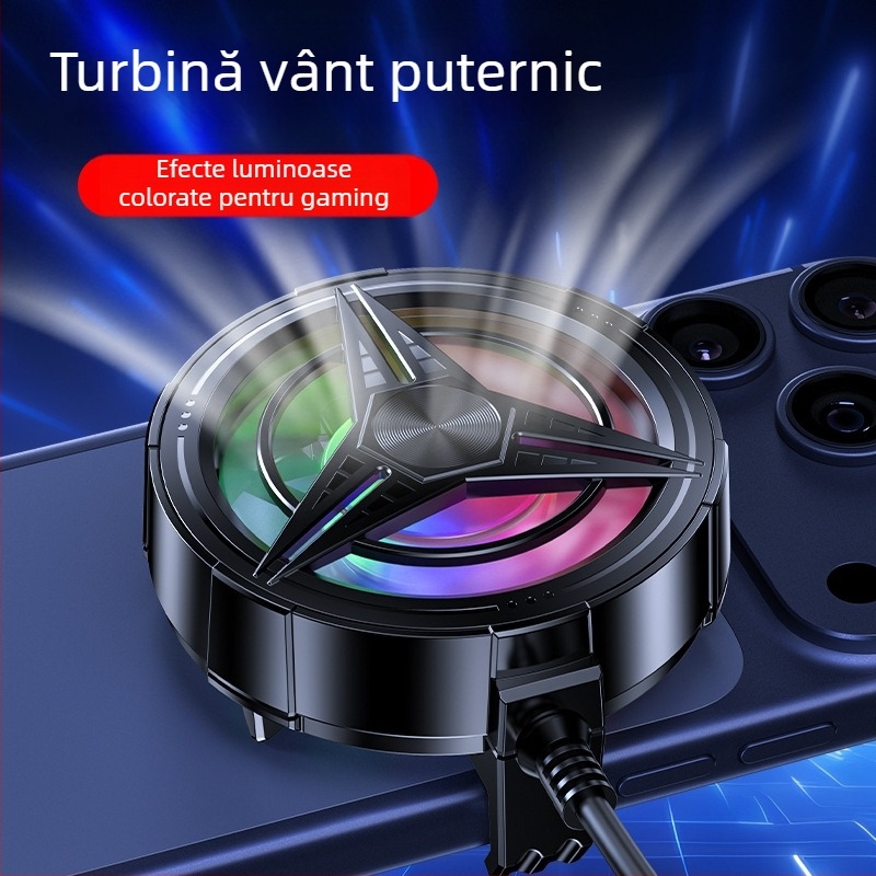 TL11 cooler pentru telefon cu ventilator, răcire cu aer, prindere tip clip, lumini colorate, funcționare silențioasă, flux de aer puternic
