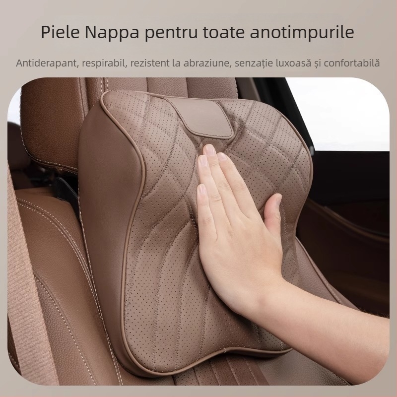Pernă auto pentru gât și lombar, cu spumă cu memorie pentru tetieră