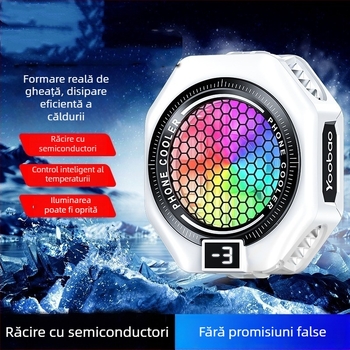 Răcitor AI pentru telefonul mobil, cu afișaj digital, clips magnetic pe spate, trei trepte, răcire din semiconductori sigilat cu gheață