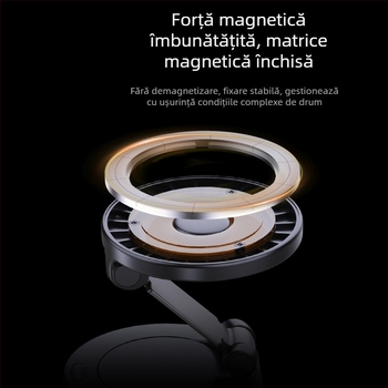 Suport magnetic pentru telefon auto cu ventuză, magnet N52, suport de birou pliabil la 360°, multifuncțional