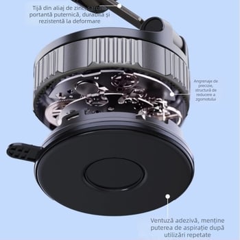 Suport magnetic pentru telefon auto cu ventuză, magnet N52, suport de birou pliabil la 360°, multifuncțional