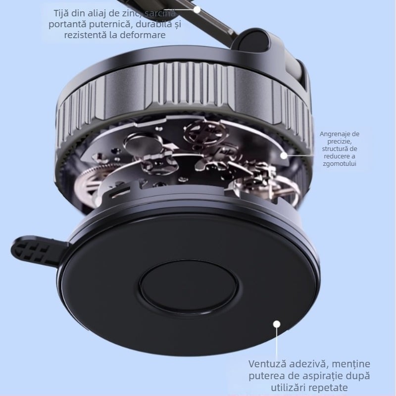 Suport magnetic pentru telefon auto cu ventuză, magnet N52, suport de birou pliabil la 360°, multifuncțional