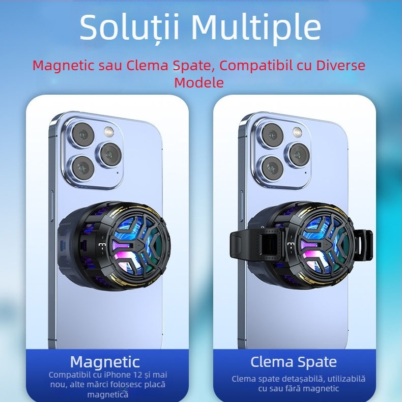 Răcitor magnetic pentru telefonul mobil — radiator silențios, clipsă cu semiconductori pentru esports și streaming live