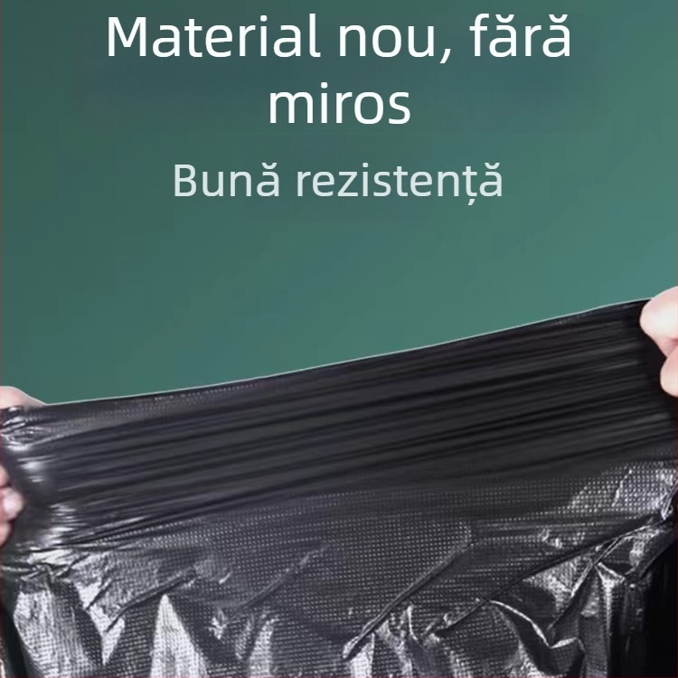 Saci de gunoi negri, cu gură plată, groși, biodegradabili, de unică folosință, pentru industrie, salubritate și hotelier