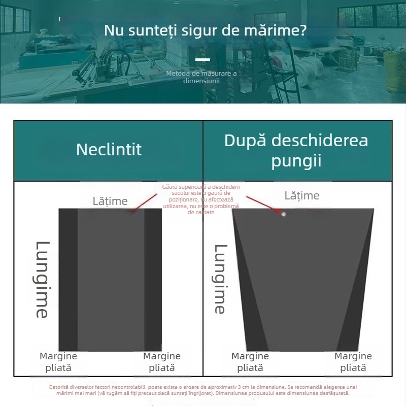Saci de gunoi negri, cu gură plată, groși, biodegradabili, de unică folosință, pentru industrie, salubritate și hotelier