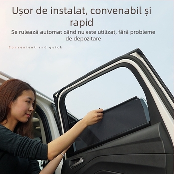 Parasolar auto din plasă, telescopic, cu ridicare automată, perdea pentru geam, protecție împotriva luminii, prafului și țânțarilor