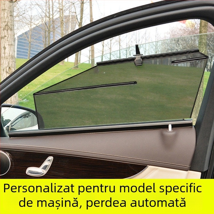 Parasolar auto din plasă, telescopic, cu ridicare automată, perdea pentru geam, protecție împotriva luminii, prafului și țânțarilor