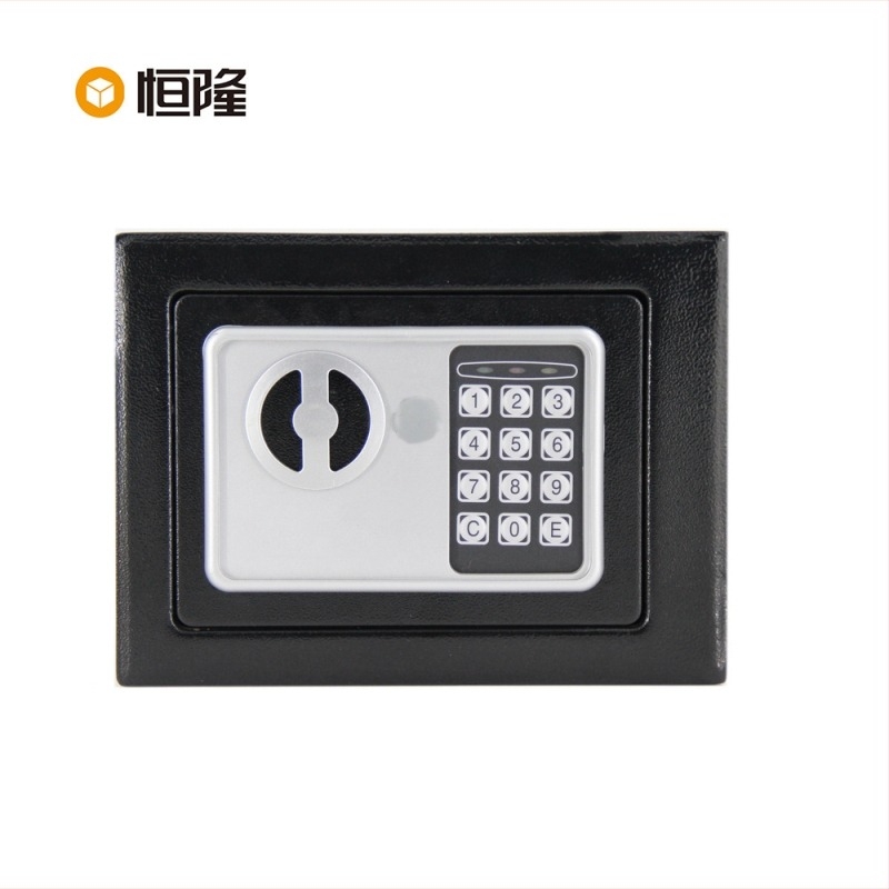 Seif electronic de perete Henglong E-17, mic, din oțel integral, pentru uz casnic