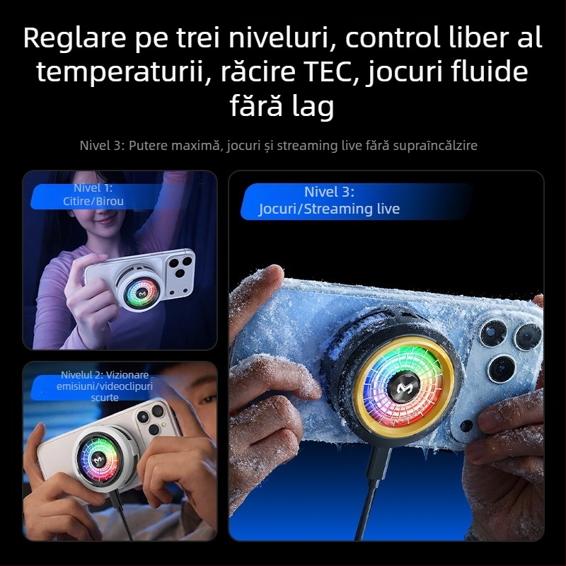 MiMo CX-20 răcitor pentru telefon cu răcire prin semiconductori magnetic, extrem de silențios, clipsă pe spate cu reglajul temperaturii