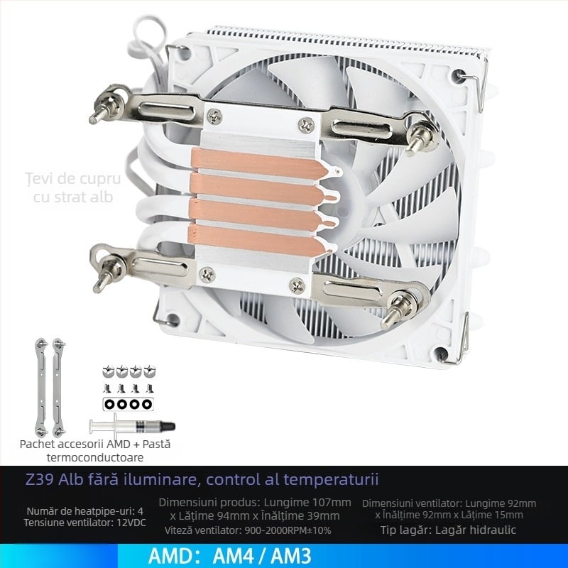 Z39 cooler CPU ITX pentru PC desktop, cu mecanism de apăsare în jos, compatibil cu 1700/1200/115x/AM4, ventilator silențios cu controlul temperaturii