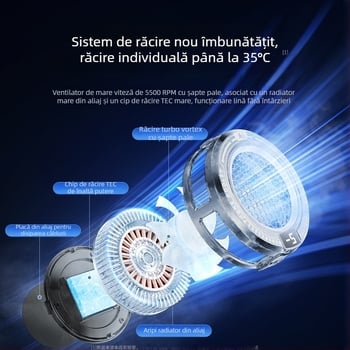 Radiator AI pentru telefon cu control inteligent al temperaturii, reglare automată ultra-silencioasă, răcire cu semiconductori