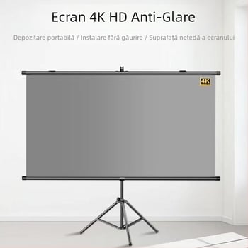 Xinjieke ecran de proiecție anti-reflexie, 60-100 inch, pentru casă și birou, suport de podea portabil și opțiune de montaj pe perete fără găuri