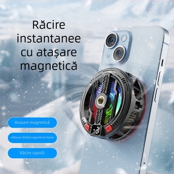 Răcitor pentru telefon cu clips magnetic, răcire pe bază de semiconductori, tehnologie Ice-Seal, pentru gaming și streaming, compatibil cu tablete.