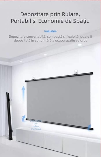 Xinjieke Ecran de proiecție montat pe perete, anti-reflexie, pentru uz casnic, HD, 60–120 inch, fără găuri de montaj