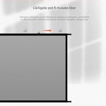 Ecran de proiecție portabil, pliabil, pentru perete, 100 inci, 16:9, pentru cinematograf acasă