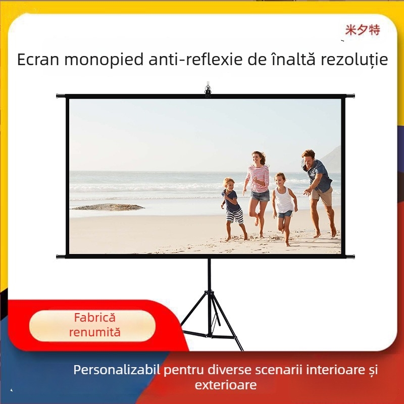 Ecran de proiecție cu suport pe podea, pentru uz casnic și de birou, montaj pe perete, 60–120 inch