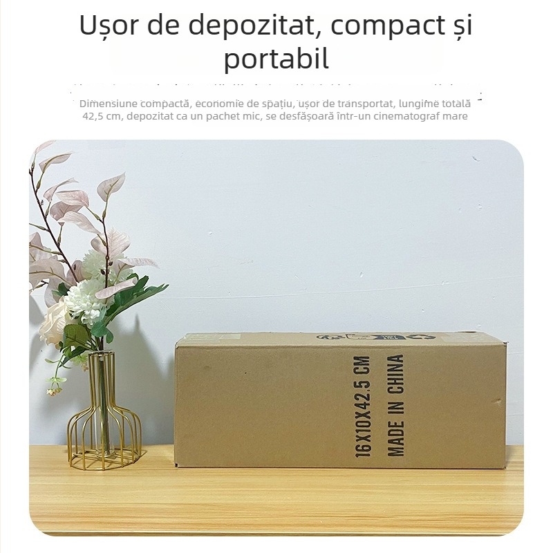 Ecran de proiecție pentru perete de 100 inch, cu tijă scurtă, montaj fără găuri, portabil și ușor de depozitat, pentru uz casnic și de birou, suprafață anti-reflexie