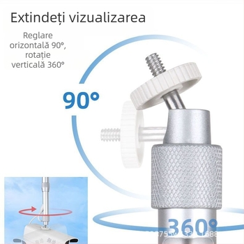Suport de perete din aluminiu universal, negru, pentru camere și proiectoare, rotire la 360°, compact