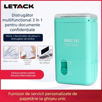 Trei în unu: tocător de hârtie compact multifuncțional pentru birou și casă, portabil, confidențial, cu funcționare manuală