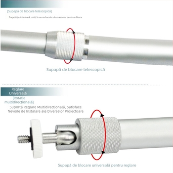 Montură universală pentru proiector mini pentru uz casnic — braț scurt fix, suport retractabil pe perete sau pe tavan