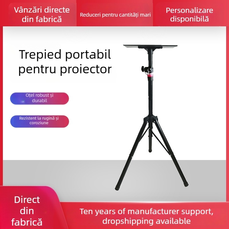 Stativ de proiector cu trepied, platformă întărită 40×30 cm
