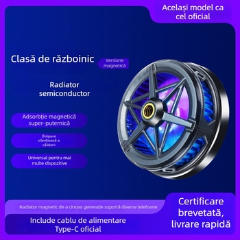 Accesoriu de răcire silențios cu clips magnetic pentru telefoane și tablete, ideal pentru jocuri și streaming live