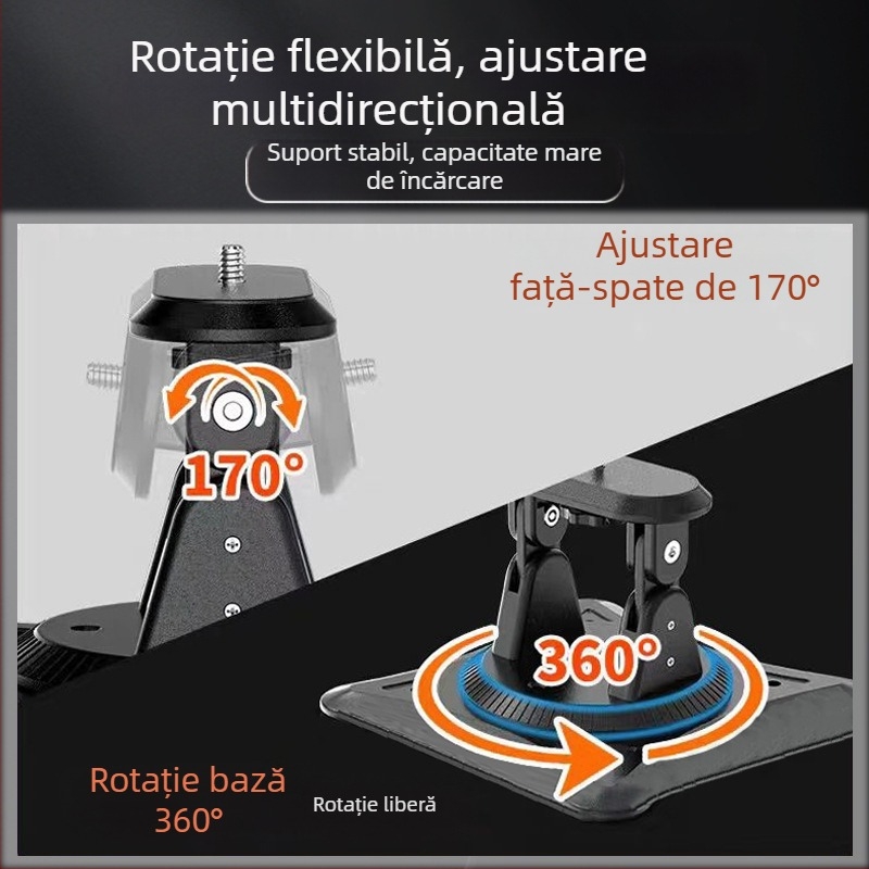 Suport pentru proiector pentru tavan și perete, unghi reglabil, rotație 360°, instalare lângă pat
