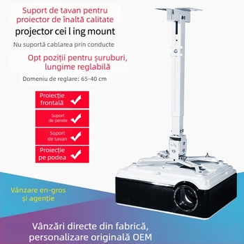 Suport de proiector pentru plafon/perete, reglabil telescopic, 43–65 cm, universal