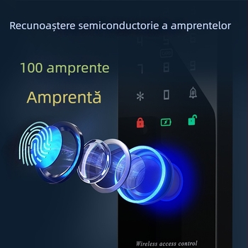 Zhendi dispozitiv de control al accesului cu amprentă și cititor de card, all-in-one pentru uși din lemn și metalice, pachet cu încuietoare electrică Zd-W203