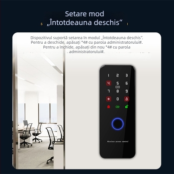 Zhendi dispozitiv de control al accesului cu amprentă și cititor de card, all-in-one pentru uși din lemn și metalice, pachet cu încuietoare electrică Zd-W203