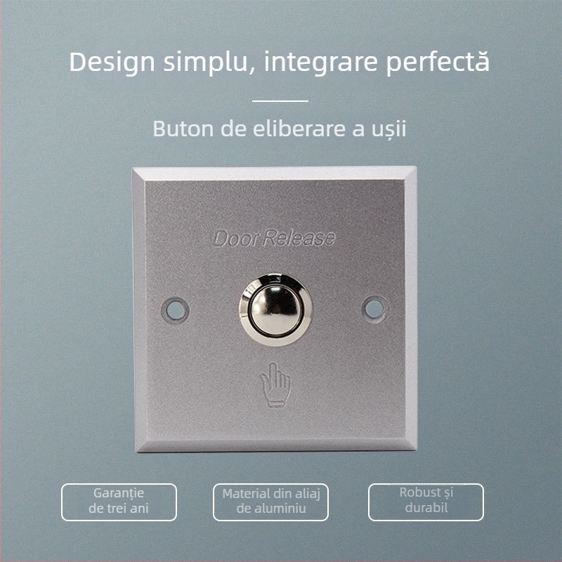 GEKRONE întrerupător metalic cu buton, panou din aliaj de aluminiu cu finisaj șlefuit, ușă cu senzor și sistem de control al accesului