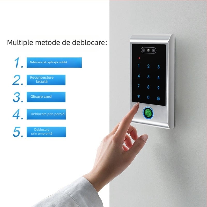 Secukey VF6-WIFI: Seria Graffiti din aliaj de zinc — control acces all-in-one cu card, parolă, amprentă și recunoaștere facială, impermeabil
