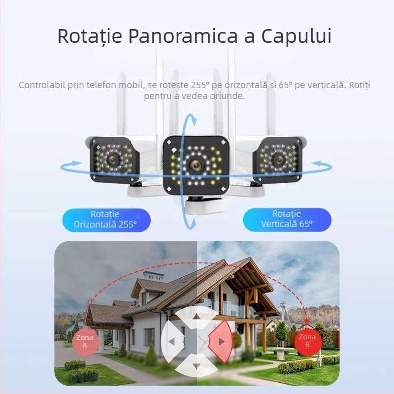 Cameră de supraveghere HD pentru exterior, wireless, cu vedere de noapte și 4G pentru monitorizare la domiciliu – imagine ultra clară