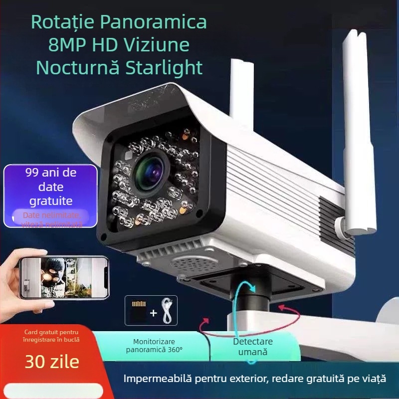Cameră de supraveghere HD pentru exterior, wireless, cu vedere de noapte și 4G pentru monitorizare la domiciliu – imagine ultra clară