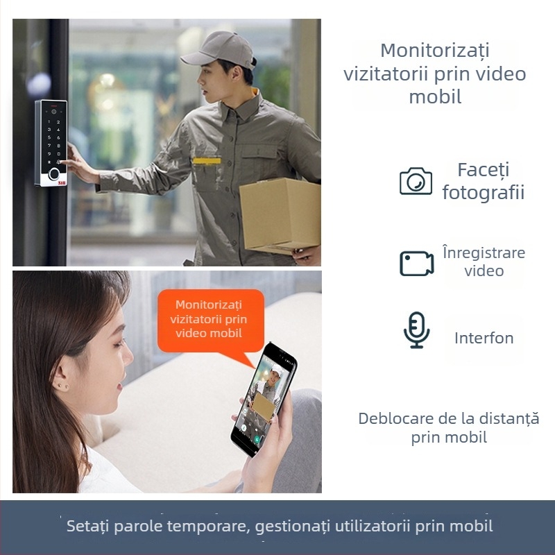 Tuya sistem de control al accesului impermeabil, cu amprentă, card, parolă și aplicație
