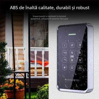 Sistem de control al accesului dual-frecvență, impermeabil, cu parolă și NFC pentru telefonul mobil, sistem electromagnetic pentru uși din sticlă simple și duble