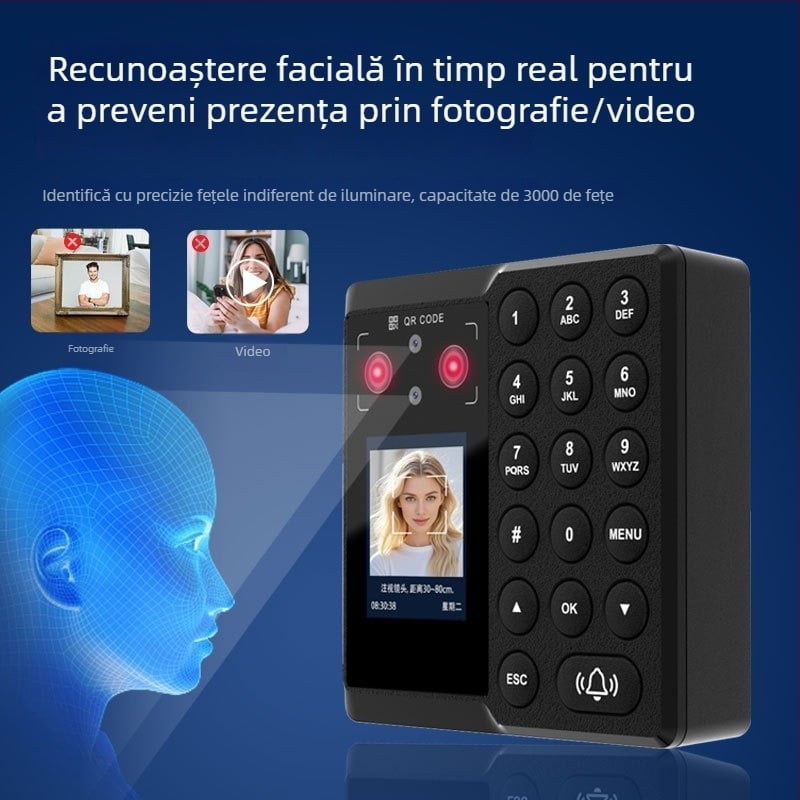 Dispozitiv de control al accesului cu recunoaștere facială, all-in-one, cu amprentă palmară venosă pentru prezență și încuietoare inteligentă pentru birou