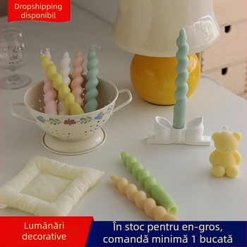 Lumânare aromaterapeutică cu tijă în formă de spirală, decor de uz casnic, lucrată manual
