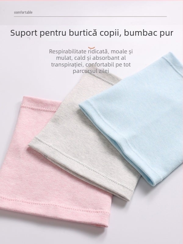 Bandă de talie din bumbac pentru bebeluși: căldură și respirabilitate, talie extinsă pentru sugari și copii mici, protecția ombilicului și a abdomenului