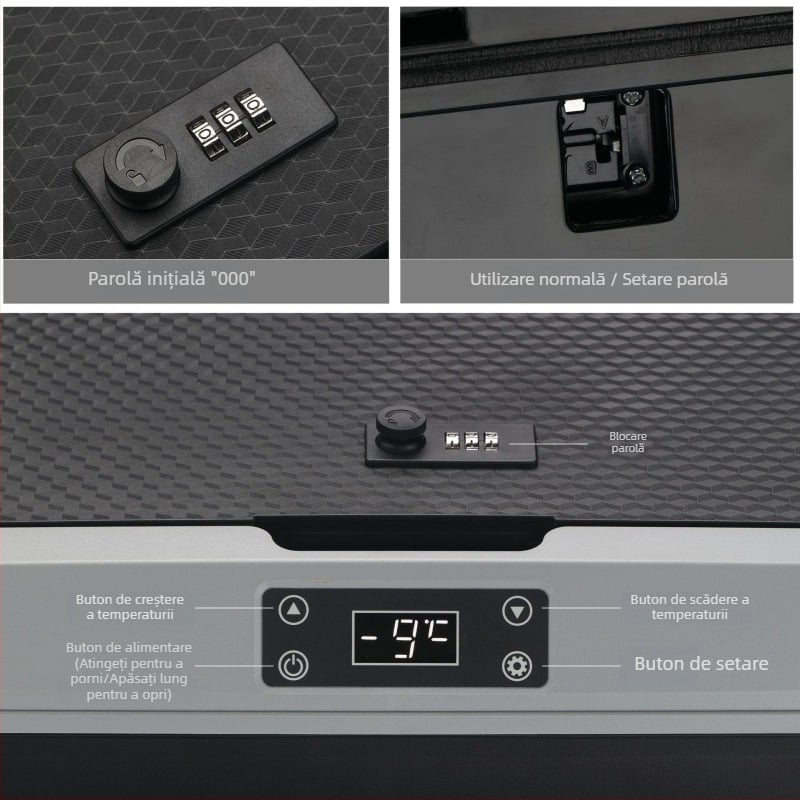 Frigider auto portabil cu încălzire și răcire, 11–15 L, 12V/24V
