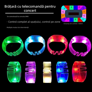 Brățară LED luminoasă cu telecomandă pentru concerte, baruri și festivaluri
