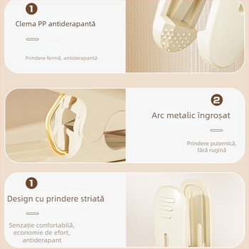 Clipuri din plastic pentru uscat rufe, antivent, mici pentru șosete, prosoape și lenjerie de pat