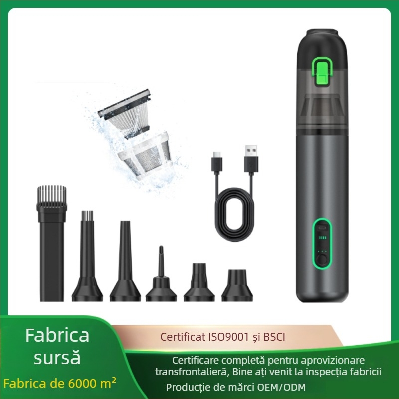 Aspirator auto portabil, fără fir, cu funcție de umflare – multifuncțional, totul într-un singur dispozitiv