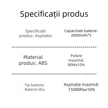 Aspirator auto cu dublă funcție: aspirație puternică, motor fără perii, inflator încorporat, afișaj digital LED