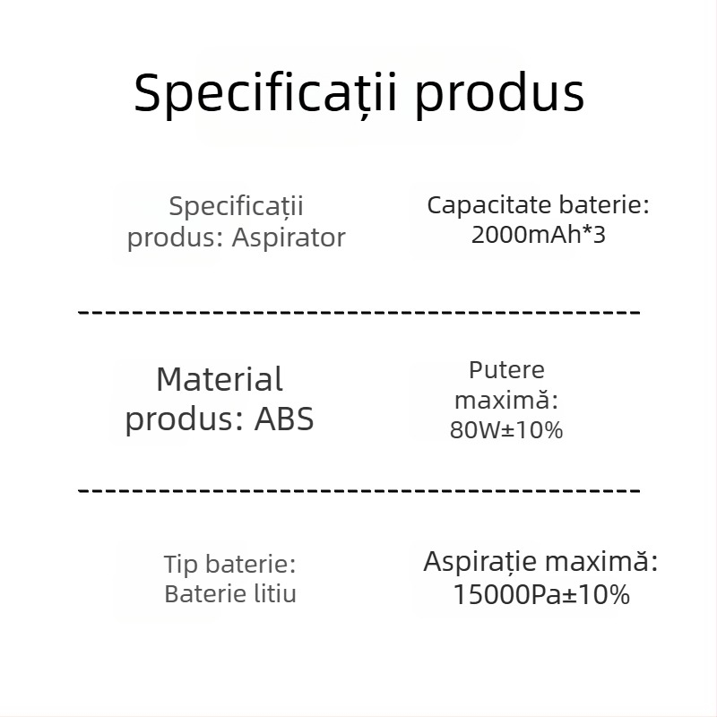 Aspirator auto cu dublă funcție: aspirație puternică, motor fără perii, inflator încorporat, afișaj digital LED
