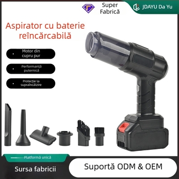 Aspirator pentru mașină, manual, compact, încărcare fără fir, aspirație puternică, destinat pentru curățenie în casă și în mașină