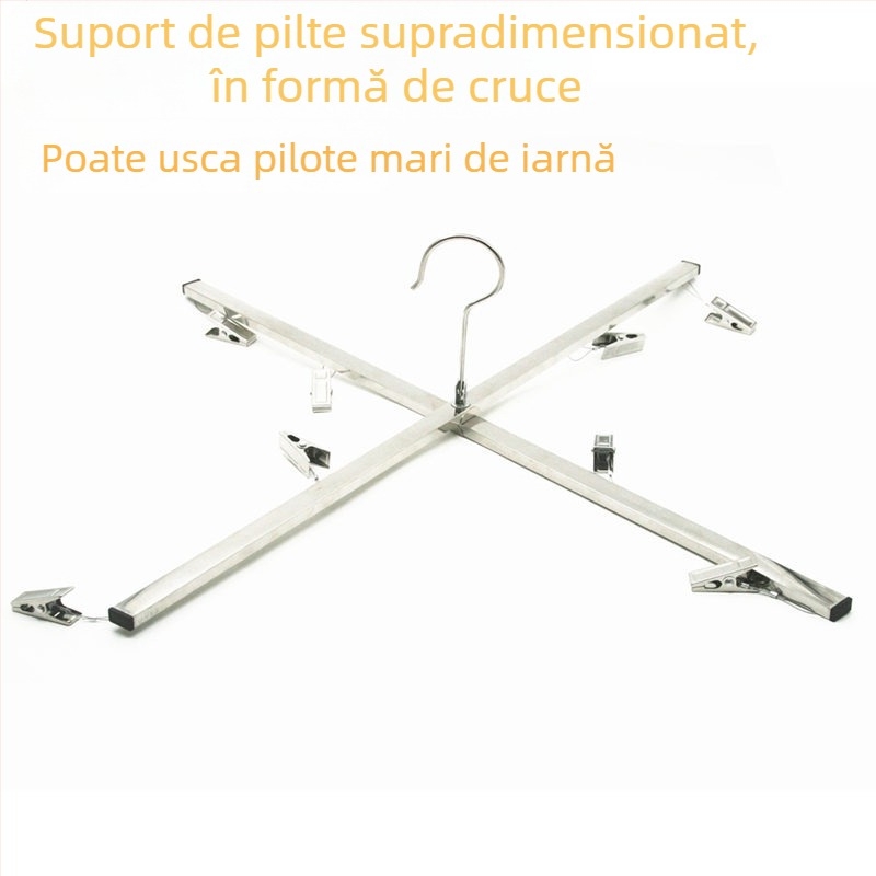 Raft de uscare în formă de X, mare, pliabil, pentru haine, pilote și pături