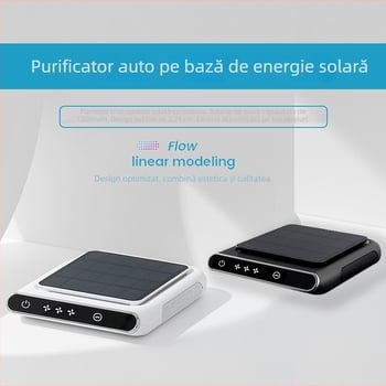 Purificator de aer pentru mașină ultra-subțire, cu energie solară, ioni negativ USB, pornire/oprire automată și eliminare a mirosurilor