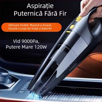 Pengrui aspirator auto mini – puternic, portabil, reîncărcabil, versiune cu brichetă, cu manometru de presiune în pneuri