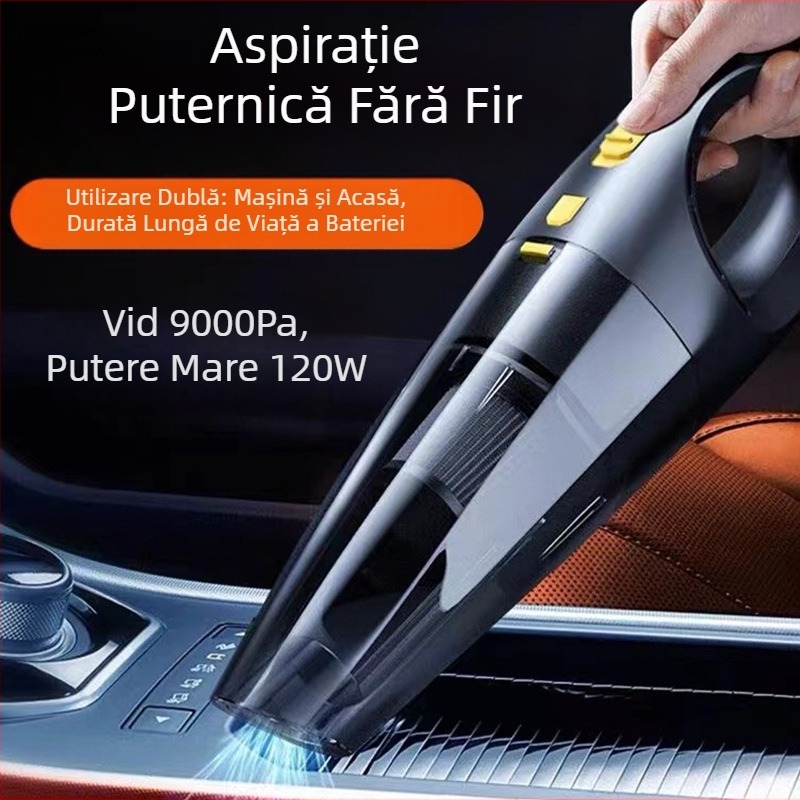 Pengrui aspirator auto mini – puternic, portabil, reîncărcabil, versiune cu brichetă, cu manometru de presiune în pneuri